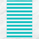 Horizontal Stripes - White and Cyan Canvas 24  x 36 