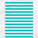 Horizontal Stripes - White and Cyan Canvas 36  x 48 