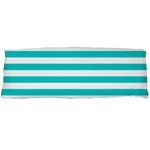 Horizontal Stripes - White and Cyan Body Pillow Case (Dakimakura) (One Side)