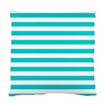 Horizontal Stripes - White and Cyan Standard Cushion Case (One Side)