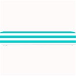 Horizontal Stripes - White and Cyan Small Bar Mat