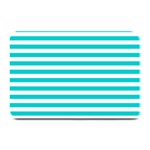 Horizontal Stripes - White and Cyan Plate Mat