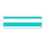 Horizontal Stripes - White and Cyan Sticker Bumper (100 pack)
