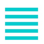 Horizontal Stripes - White and Cyan Greeting Card 4.5  x 6 