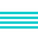 Horizontal Stripes - White and Cyan YOU ARE INVITED 3D Greeting Card (8x4)