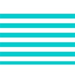 Horizontal Stripes - White and Cyan Birthday Cake 3D Greeting Card (7x5)