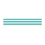 Horizontal Stripes - White and Verdigris Flano Scarf (Mini)