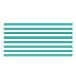 Horizontal Stripes - White and Verdigris Satin Shawl