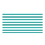 Horizontal Stripes - White and Verdigris Satin Wrap