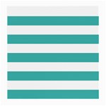 Horizontal Stripes - White and Verdigris Medium Glasses Cloth (2 Sides)