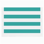 Horizontal Stripes - White and Verdigris Large Glasses Cloth