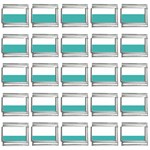 Horizontal Stripes - White and Verdigris 9mm Italian Charm (25 pack)