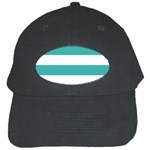 Horizontal Stripes - White and Verdigris Black Cap