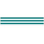 Horizontal Stripes - White and Teal Flano Scarf (Large)
