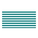 Horizontal Stripes - White and Teal Satin Wrap