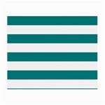 Horizontal Stripes - White and Teal Small Glasses Cloth