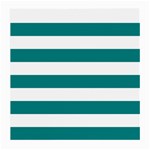 Horizontal Stripes - White and Teal Medium Glasses Cloth