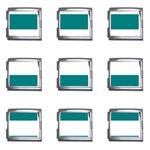 Horizontal Stripes - White and Teal Mega Link Italian Charm (9 pack)