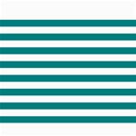 Horizontal Stripes - White and Teal Collage 8  x 10 