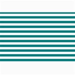 Horizontal Stripes - White and Teal Collage 12  x 18 
