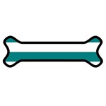 Horizontal Stripes - White and Teal Magnet (Dog Bone)