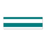 Horizontal Stripes - White and Teal Sticker Bumper (100 pack)