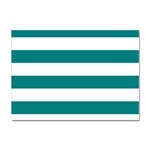 Horizontal Stripes - White and Teal Sticker A4 (100 pack)