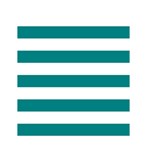 Horizontal Stripes - White and Teal Greeting Card 4.5  x 6 