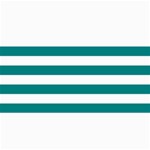 Horizontal Stripes - White and Teal 4  x 8  Photo Cards