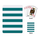 Horizontal Stripes - White and Teal Playing Cards Single Design