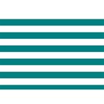 Horizontal Stripes - White and Teal Birthday Cake 3D Greeting Card (7x5)
