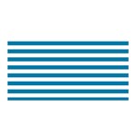 Horizontal Stripes - White and Cerulean Satin Wrap