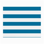 Horizontal Stripes - White and Cerulean Small Glasses Cloth (2 Sides)