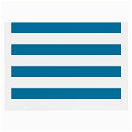 Horizontal Stripes - White and Cerulean Large Glasses Cloth (2 Sides)