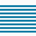 Horizontal Stripes - White and Cerulean Collage 8  x 10 