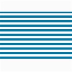 Horizontal Stripes - White and Cerulean Collage 12  x 18 