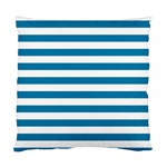 Horizontal Stripes - White and Cerulean Standard Cushion Case (One Side)