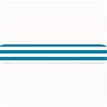 Horizontal Stripes - White and Cerulean Small Bar Mat