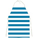 Horizontal Stripes - White and Cerulean Full Print Apron