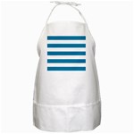 Horizontal Stripes - White and Cerulean BBQ Apron