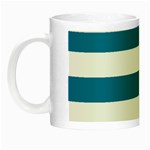 Horizontal Stripes - White and Cerulean Night Luminous Mug