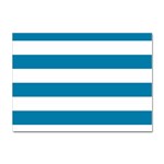 Horizontal Stripes - White and Cerulean Sticker A4 (10 pack)