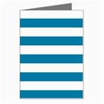 Horizontal Stripes - White and Cerulean Greeting Card