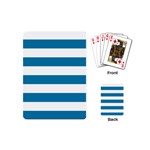 Horizontal Stripes - White and Cerulean Playing Cards (Mini)