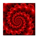Glossy Red Spiral Fractal Tile Coaster