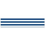 Horizontal Stripes - White and Dark Cerulean Flano Scarf (Small)