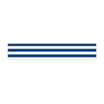 Horizontal Stripes - White and Dark Cerulean Flano Scarf (Mini)