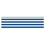 Horizontal Stripes - White and Dark Cerulean Satin Scarf (Oblong)