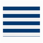 Horizontal Stripes - White and Dark Cerulean Small Glasses Cloth