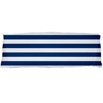Horizontal Stripes - White and Dark Cerulean Body Pillow Case (Dakimakura) (One Side)